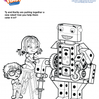 Kids First Robot Building Coloring Page (ACTIVITY) Kids First Robot Building Coloring Page (ACTIVITY)